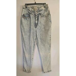 HTF sz  16 tall  Vintage 80s Jeans Women Acid Wash High Waist Pleated Tapered